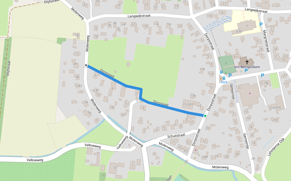 Dorpspad walking route map in Lithoijen