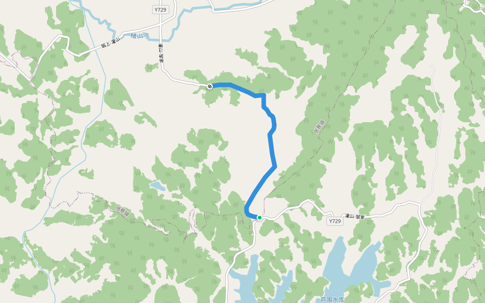 灌山-邹家 walking route map in Yi Chun Shi