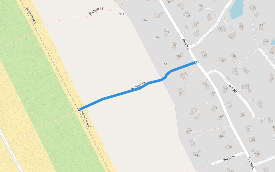 Badesti 19 walking route map in Fanø