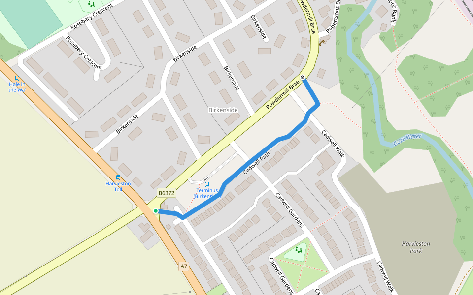 Cadwell Path walking route map in Gorebridge