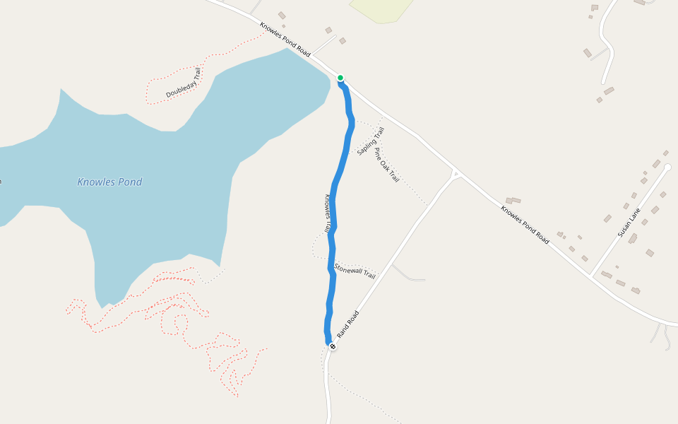 Knowles Trail walking route map in Northfield