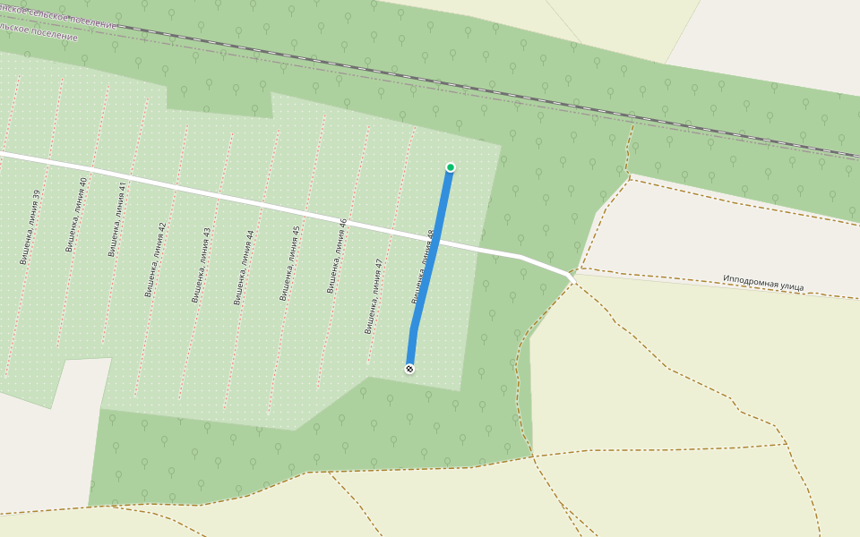 Вишенка, линия 48 walking route map in Medvedevo