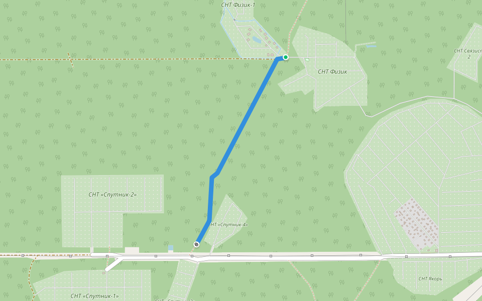 Тропинка на жд станцию walking route map in Fizik 2