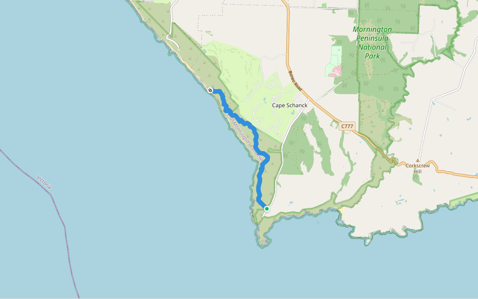 The Coastal Walk walking route map in Cape Schanck