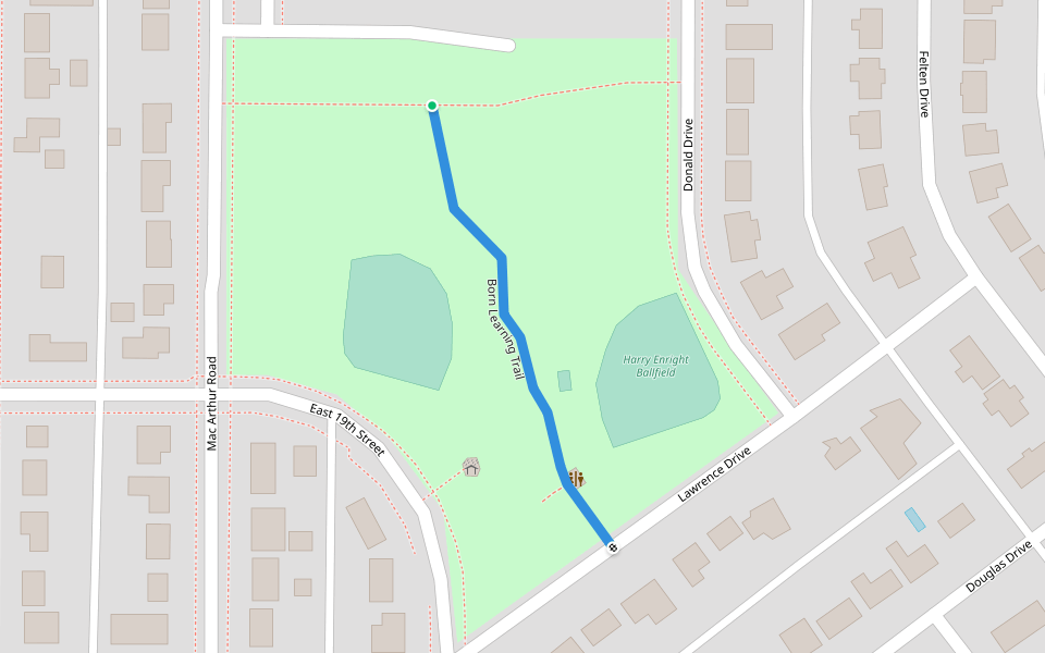Born Learning Trail walking route map in Hays