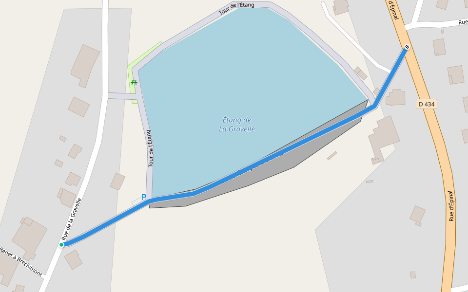 Voie de l’Étang de la Gravelle walking route map in Dounoux