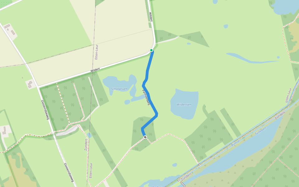 Panhoefweg walking route map in Etten-Leur