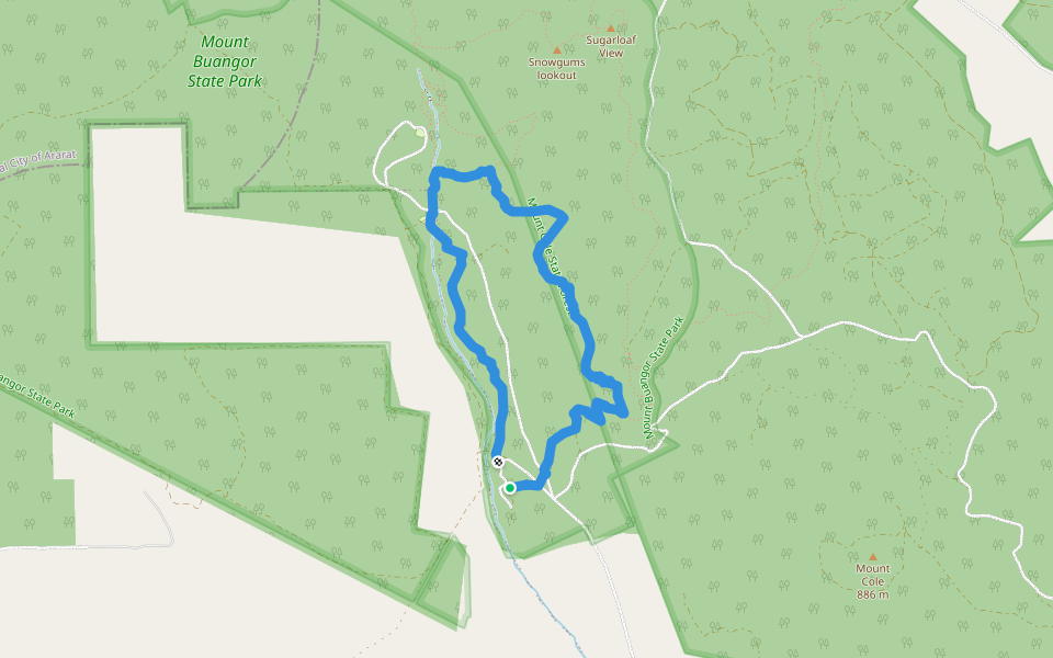Cave Hill Circuit walking route map in Buangor