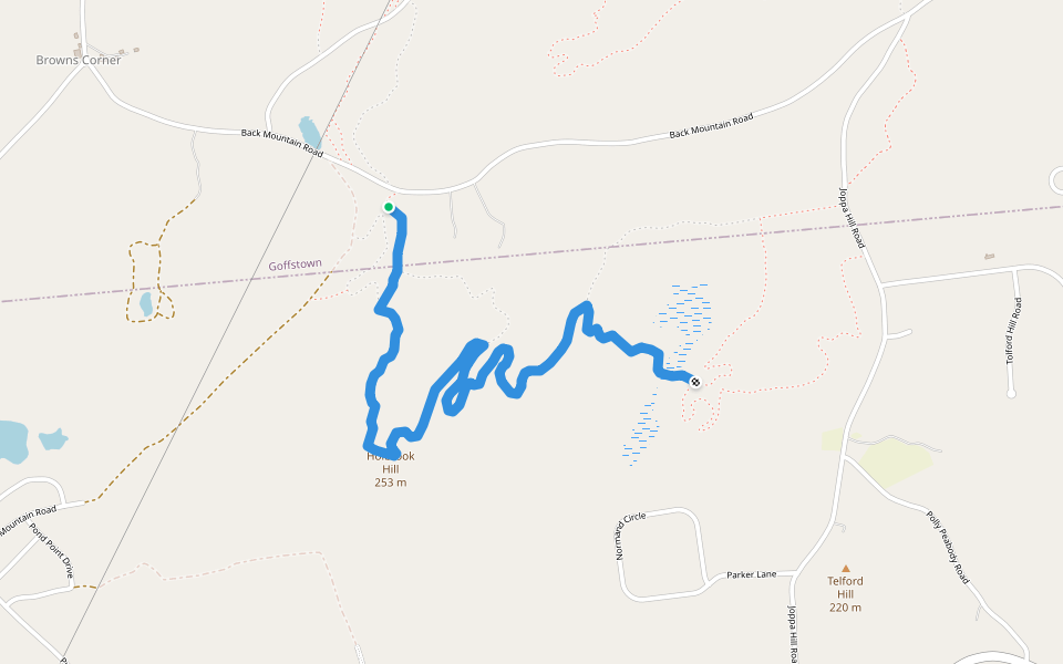 Holbrook Hill Trail (PLC) walking route map in Goffstown