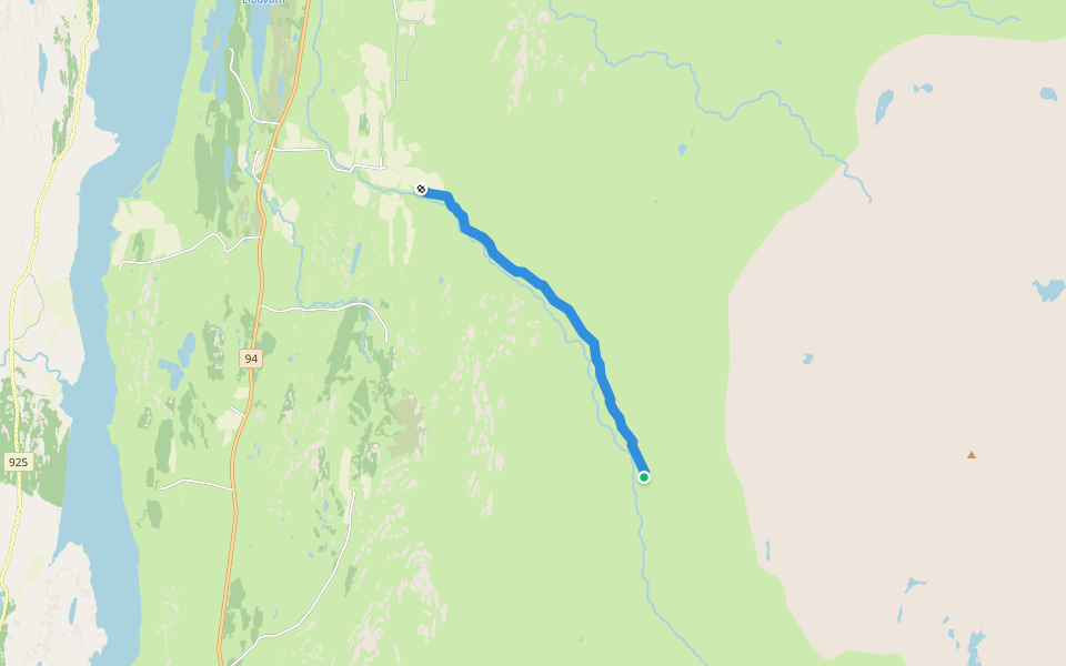 Vestadalsvatn walking route map in Hallormsstaður