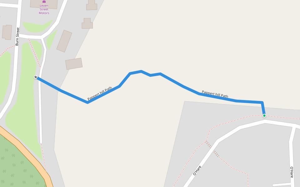 Pappert hill Path walking route map in Alexandria