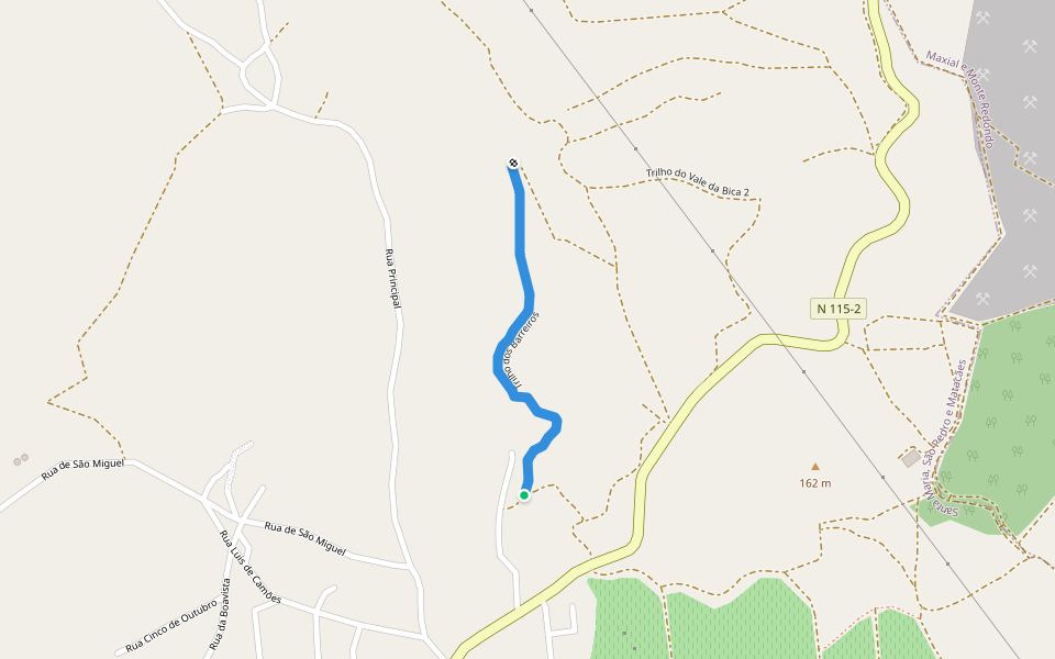 Trilho dos Barreiros walking route map in Torres Vedras