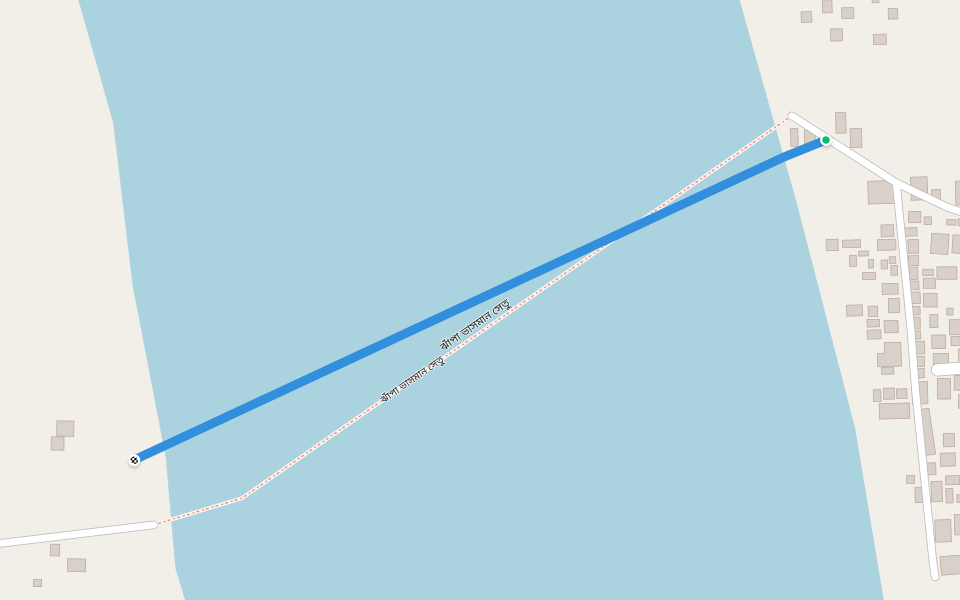 ঝাঁপা ভাসমান সেতু walking route map in Jhanpa