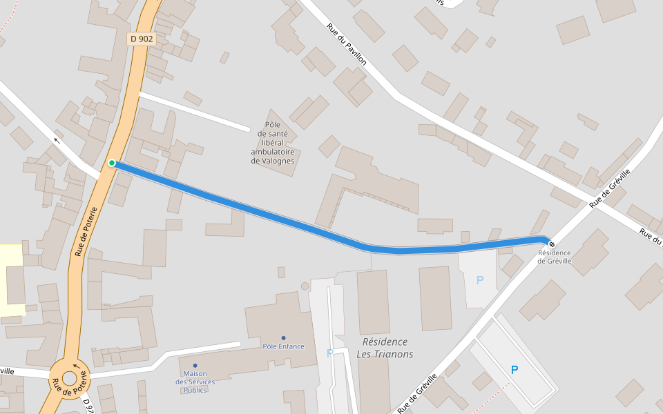 Chasse aux Aulnées walking route map in Valognes