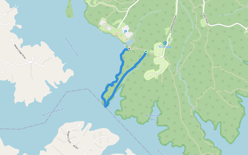 Railroad Ford walking route map in Spotsylvania Courthouse