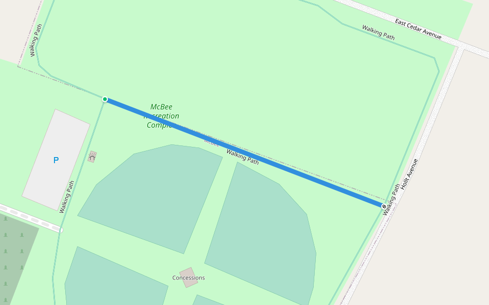 Walking Path walking route map in McBee