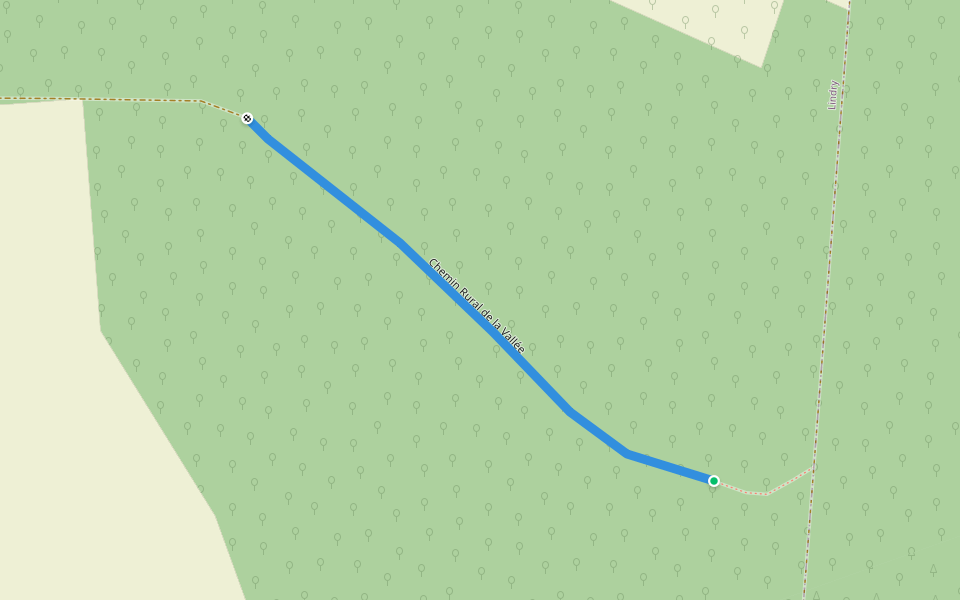 Chemin Rural de la Vallée walking route map in Lindry