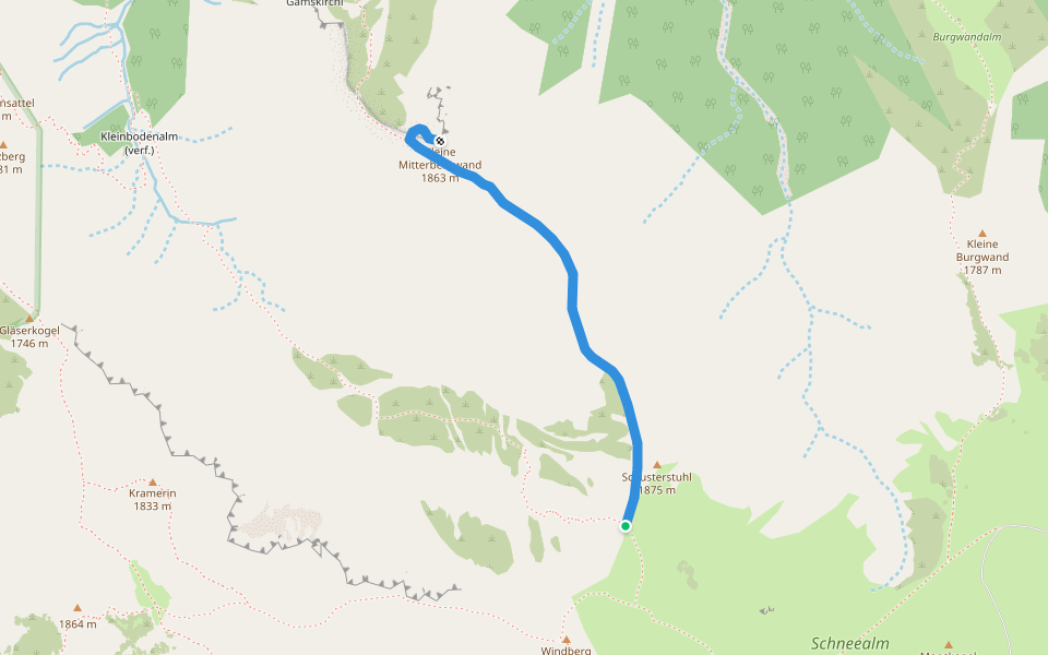 Mitterbergschneid walking route map in Schneealpe