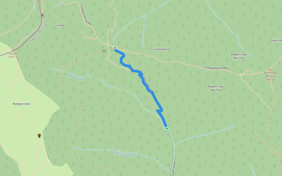 Egibeltzeko bidea walking route map in Leitza