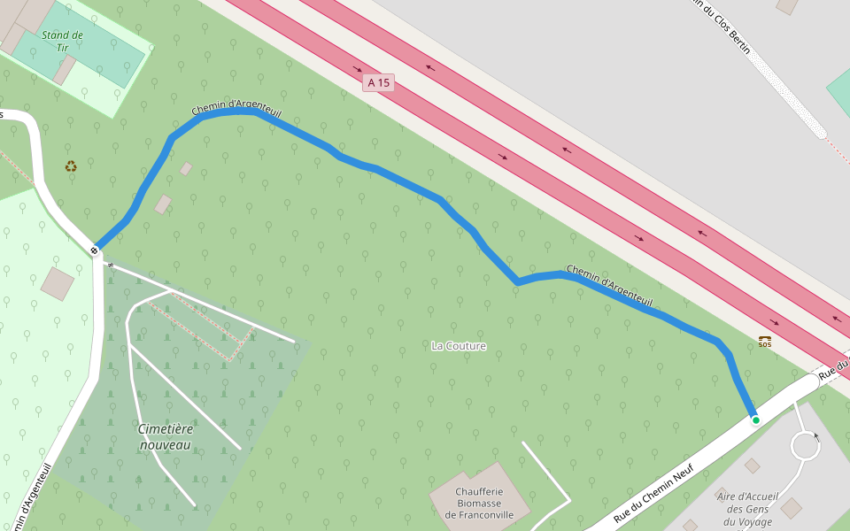 Chemin d'Argenteuil walking route map in Franconville