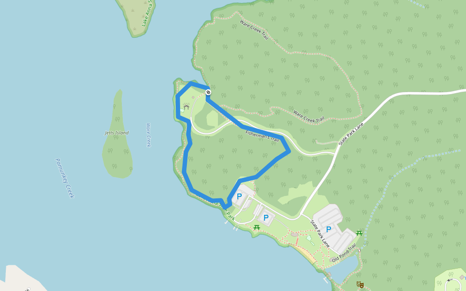 Fisherman's Trail walking route map in Spotsylvania Courthouse