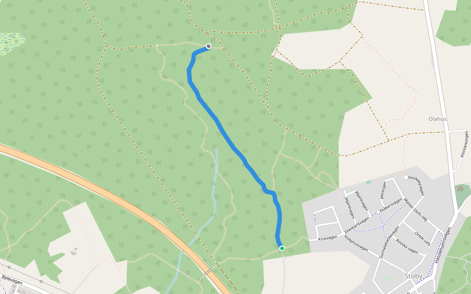 Blå slingan walking route map in Hässleholm