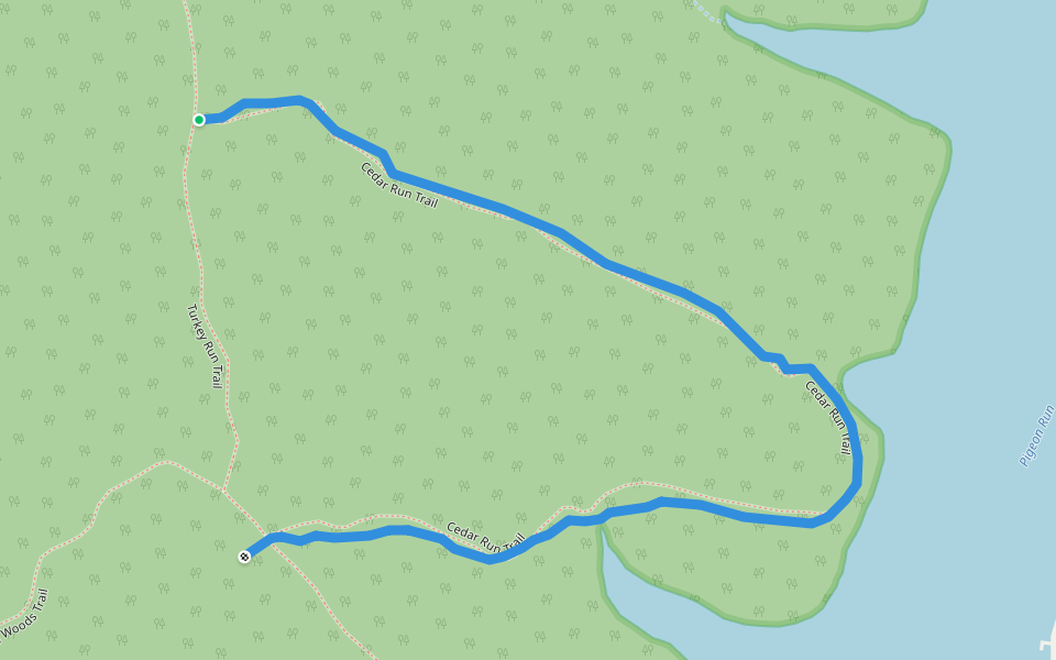 Cedar Run Trail walking route map in Spotsylvania Courthouse