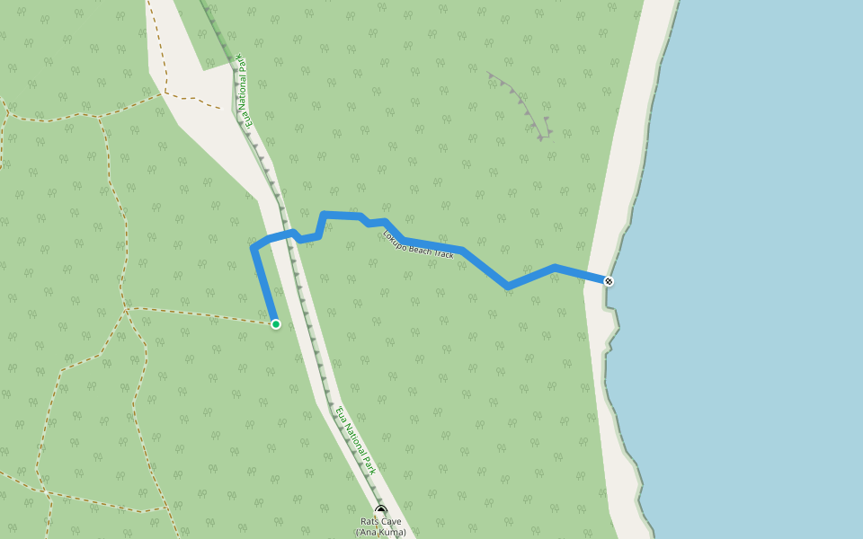 Lokupo Beach Track walking route map in Ohonua