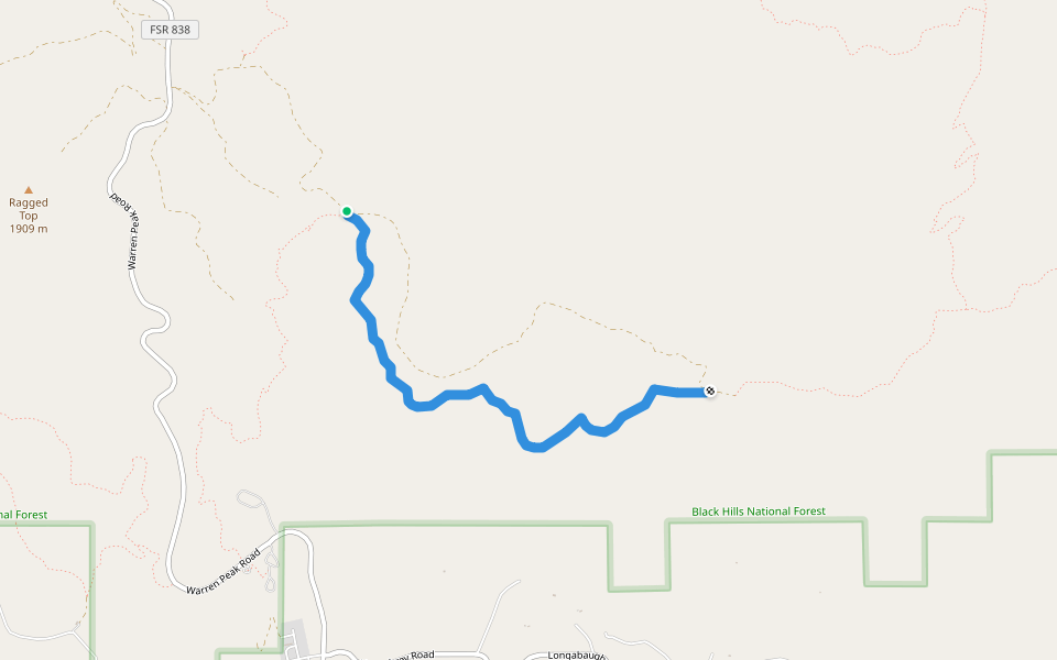 Edge Trail walking route map in Sundance