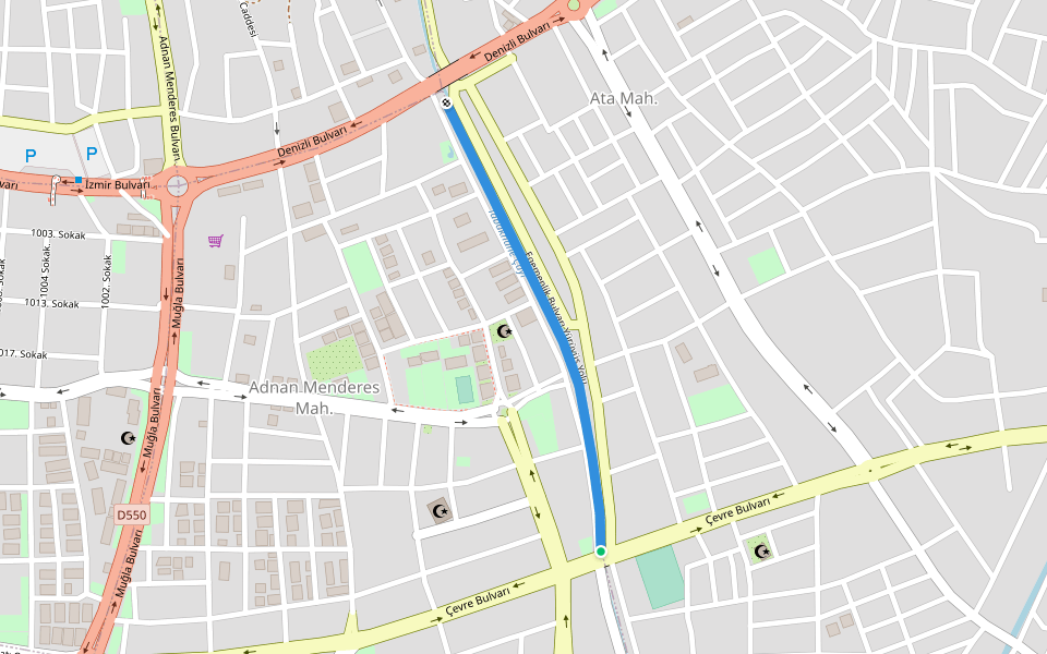 Egemenlik Bulvarı Yürüyüş Yolu walking route map in Aydın