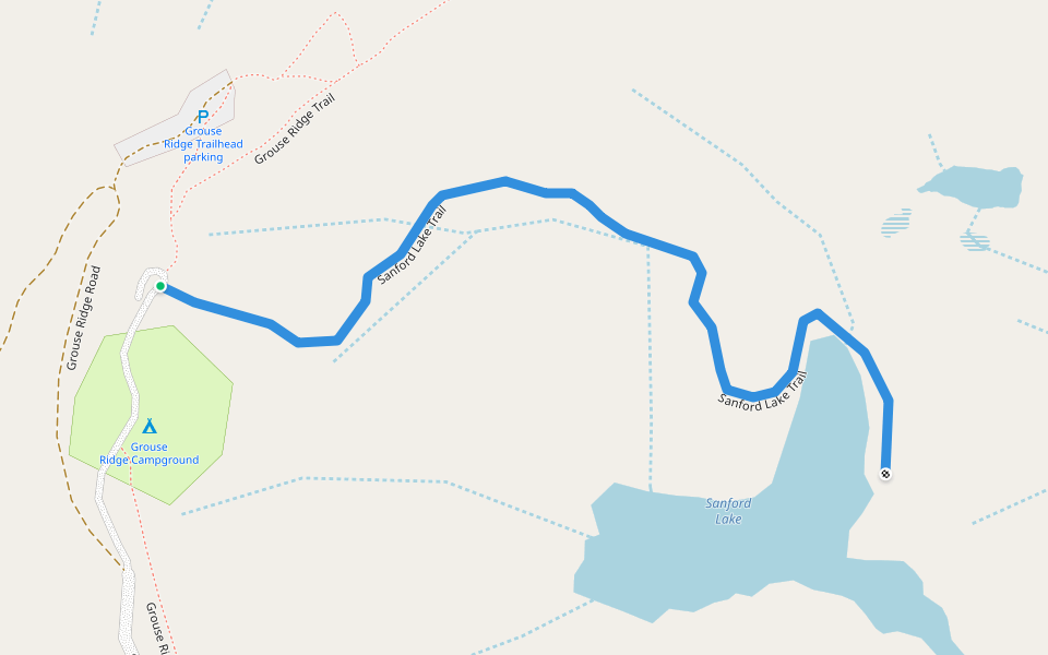 Sanford Lake Trail walking route map in Baltimore Town