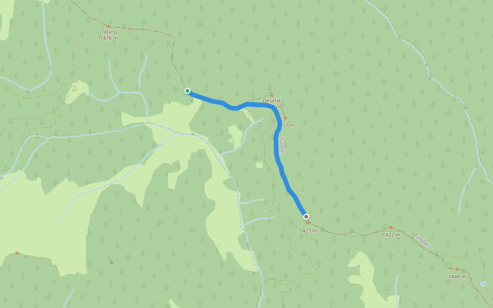 Marcaj banda rosie walking route map in Ghiduț
