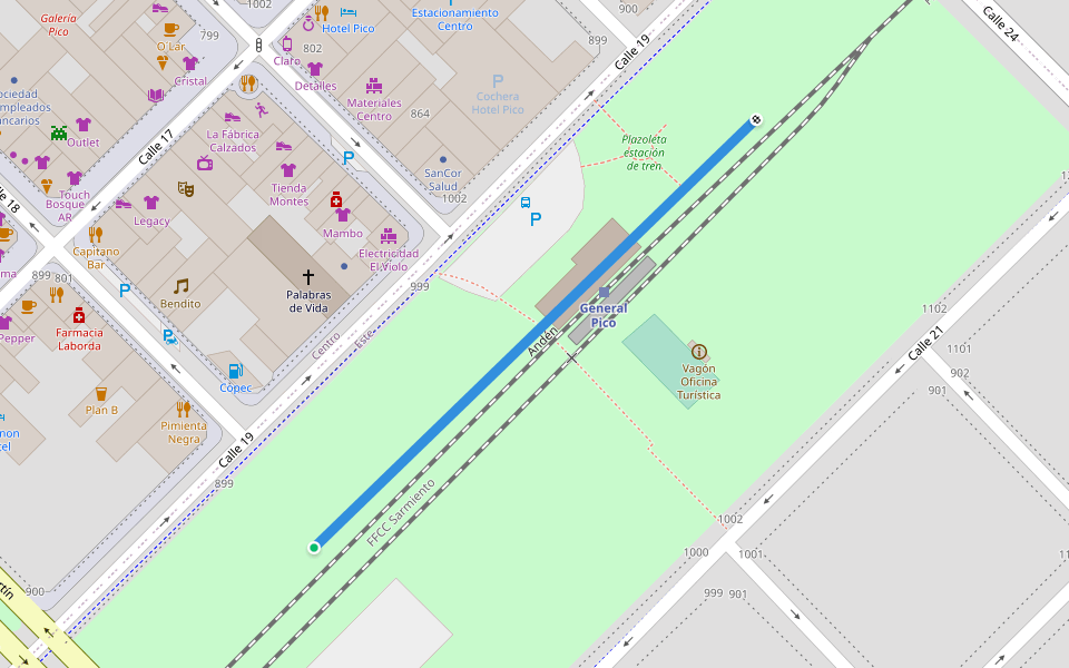 Andén walking route map in Doblas