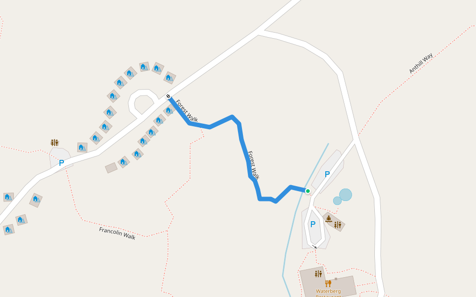 Forest Walk walking route map in Waterberg