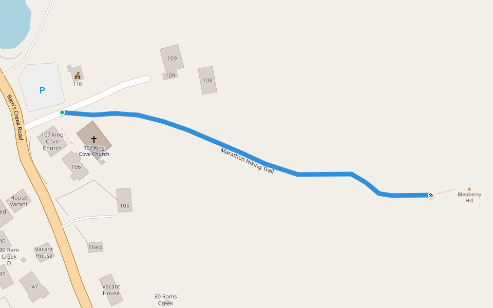 Marathon Hiking Trail walking route map in King Cove