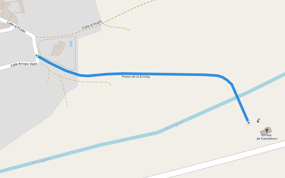 Paseo de la Ermita walking route map in Villangómez