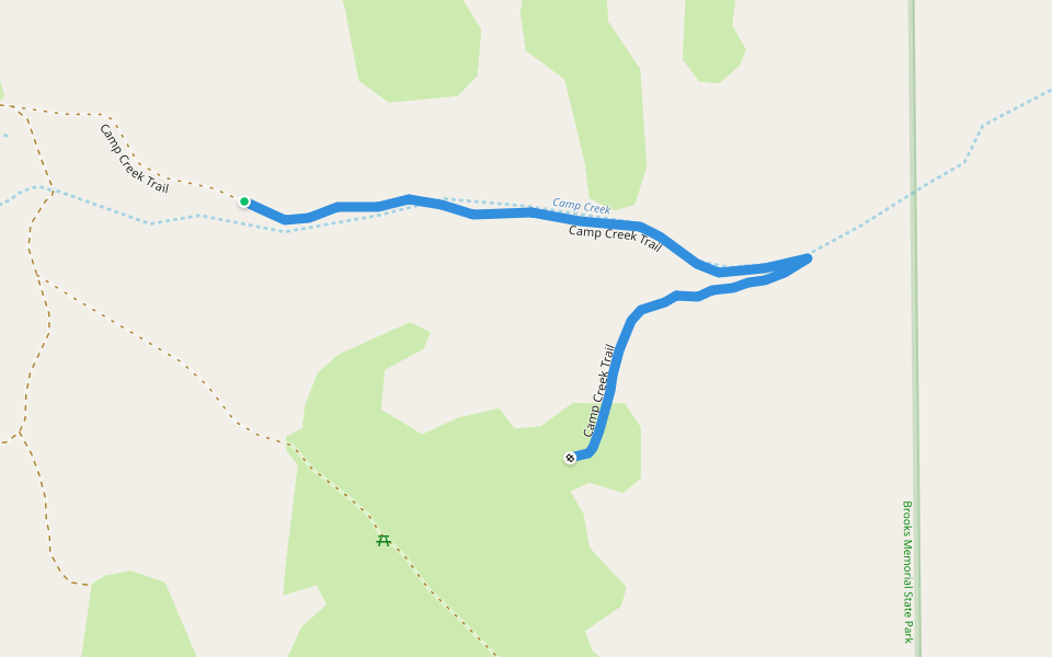 Camp Creek Trail walking route map in Goldendale