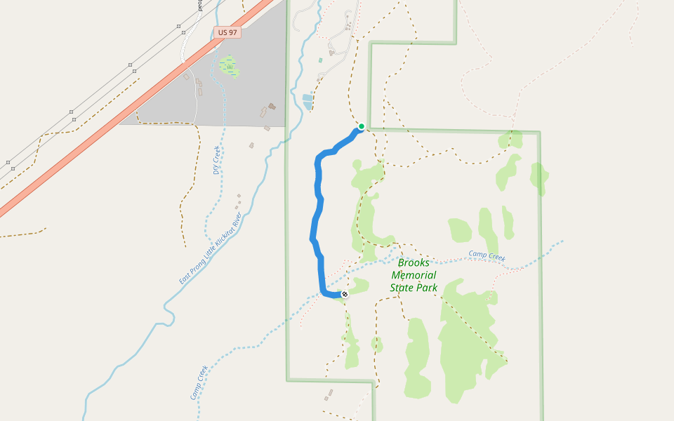 Monastery Fire Trail walking route map in Goldendale