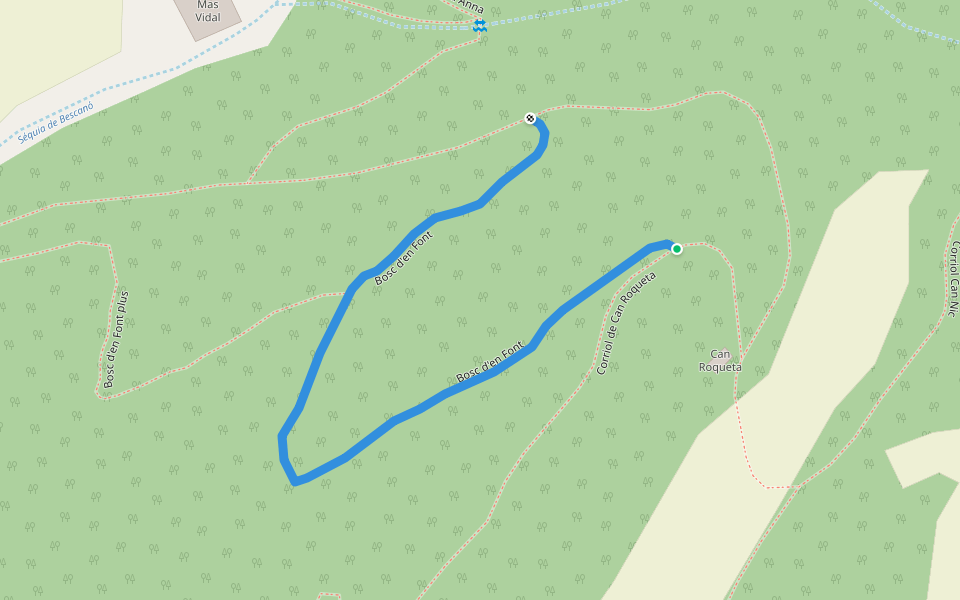 Bosc d'en Font walking route map in Bescanó