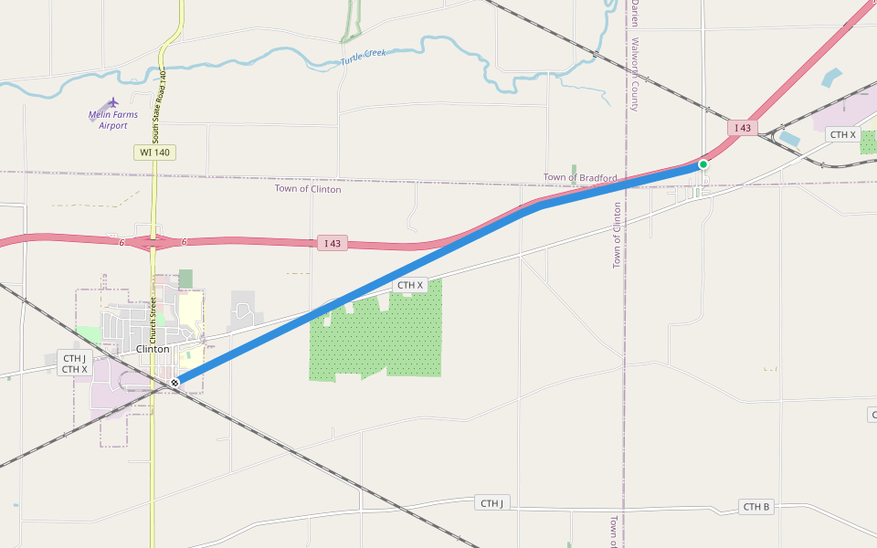 Pelishek-Tiffany Nature Trail walking route map in Darien