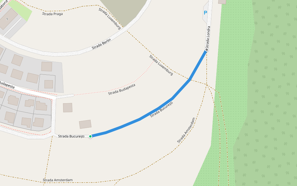 Strada București walking route map in Târgu Mureș