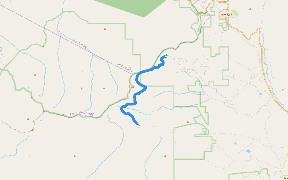 North Fork Trail (269) walking route map in Vadito