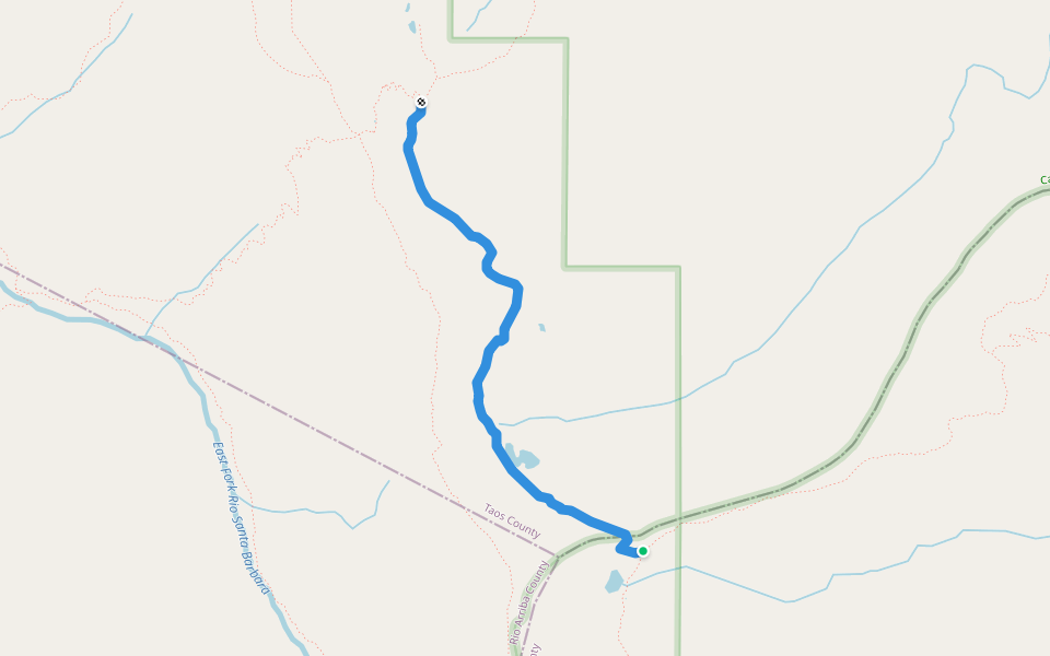Horseshoe / North Fork Lakes Trail (36A) walking route map in Vadito
