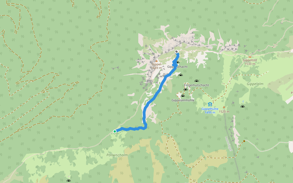 Roman Majewski-Steig walking route map in Gscheidl
