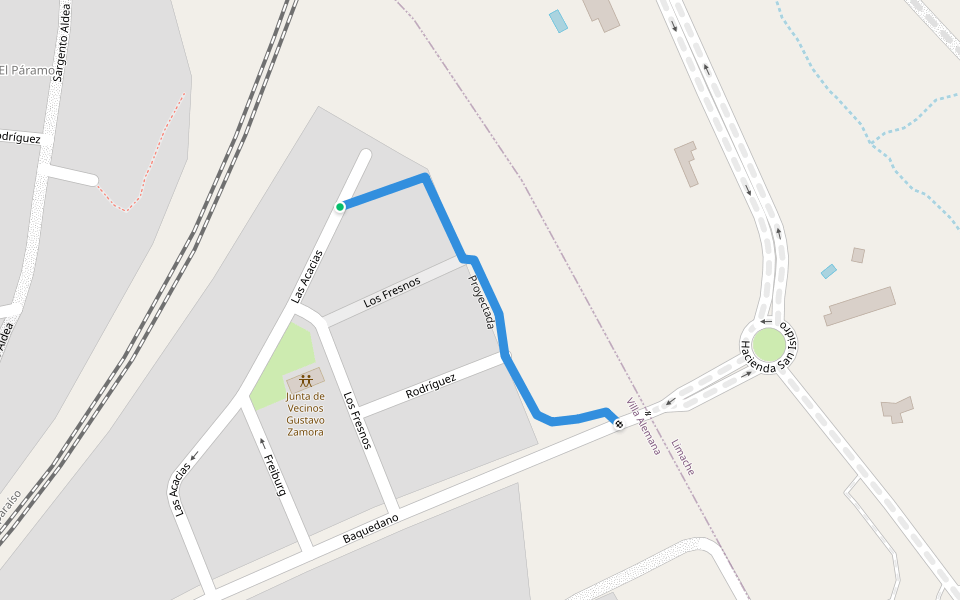 Proyectada walking route map in Villa Alemana