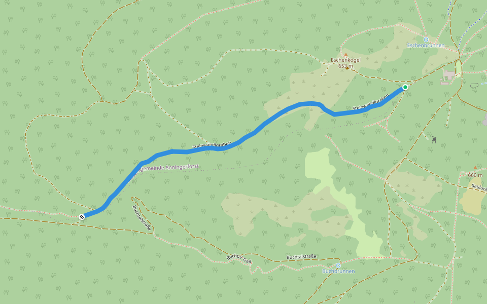 Steinwandlgraben walking route map in Gaaden bei Mödling