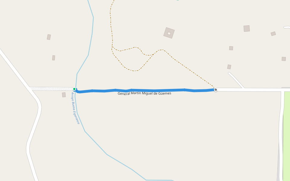 General Martín Miguel de Güemes walking route map in Alta Gracia
