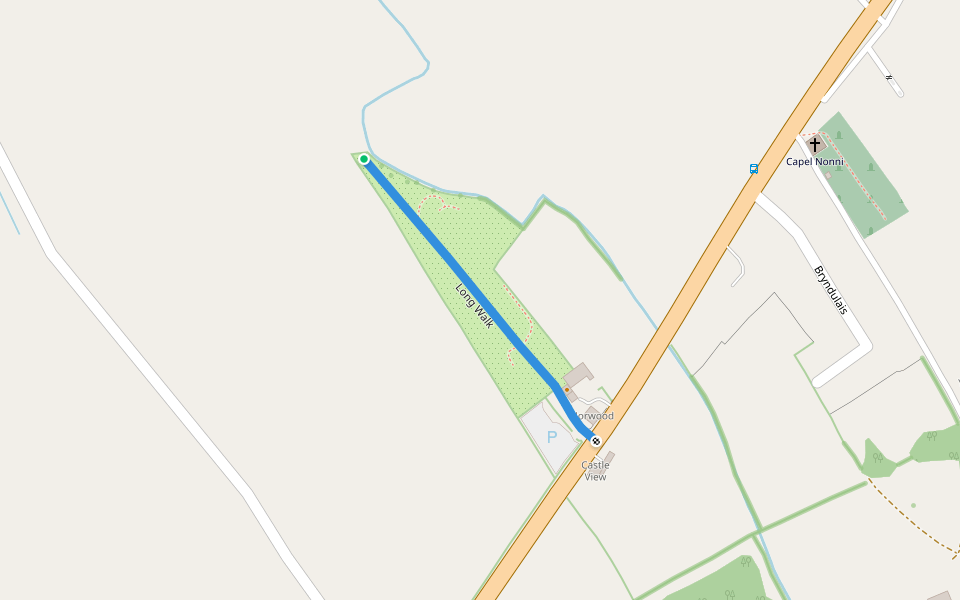 Long Walk walking route map in Llanllwni