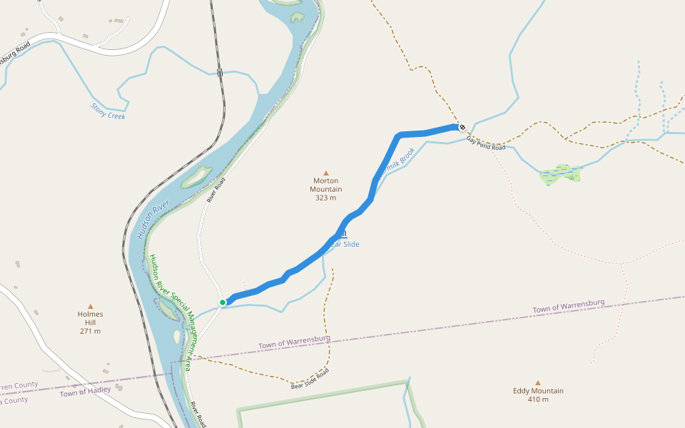 Bear Slides Trail walking route map in Warrensburg