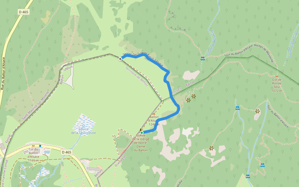Sentier Découverte Ballon d'Alsace walking route map in Sewen